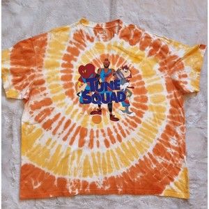 Nike X LeBron James Space Jam Shirt DH3823-101 Size Medium Yellow Orange Tie Dye